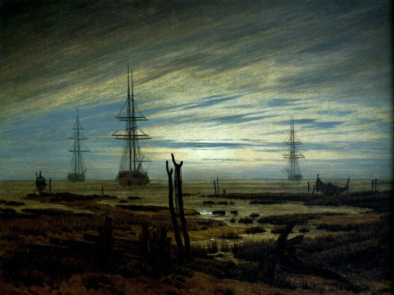 Ankkuroituja aluksia - Caspar David Friedrich
