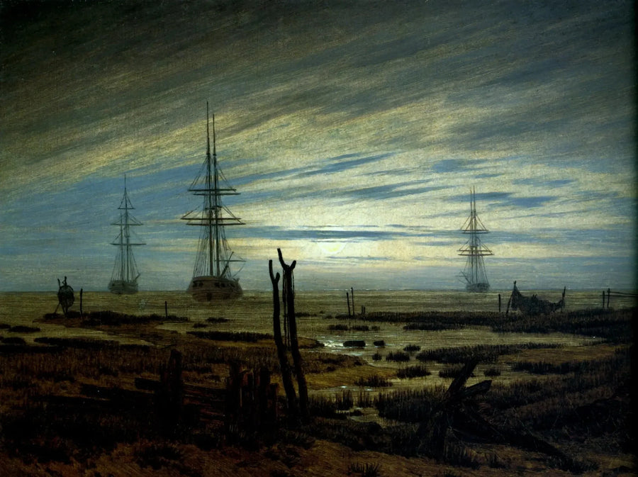 Ankkuroituja aluksia - Caspar David Friedrich