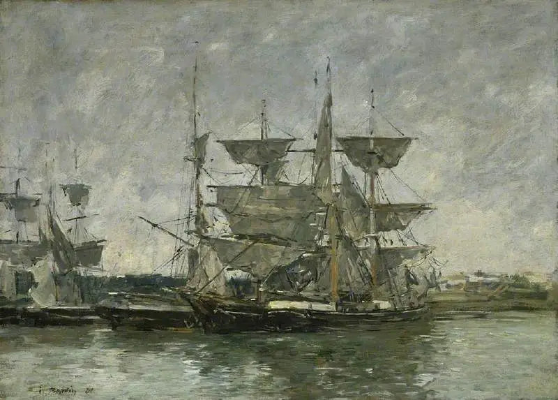 Laivat laiturissa, Deauville - Eugène Boudin