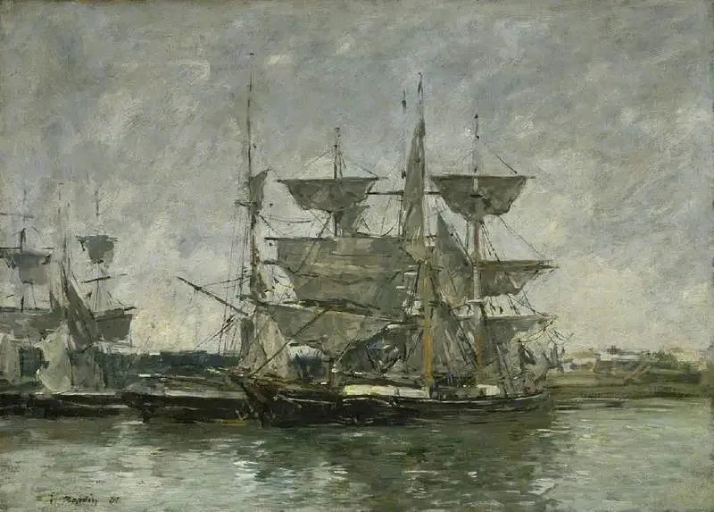 Laivat laiturissa, Deauville - Eugène Boudin