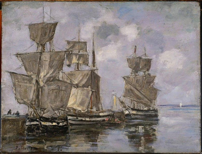 Laivat Honfleurin satamassa - Eugène Boudin