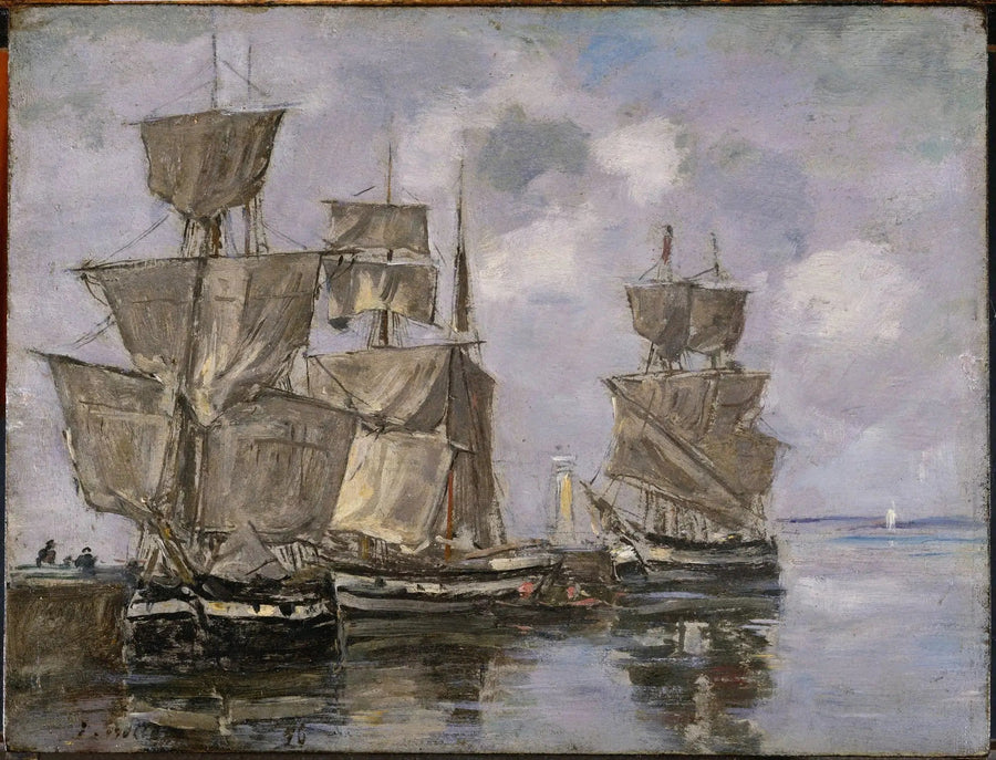 Laivat Honfleurin satamassa - Eugène Boudin