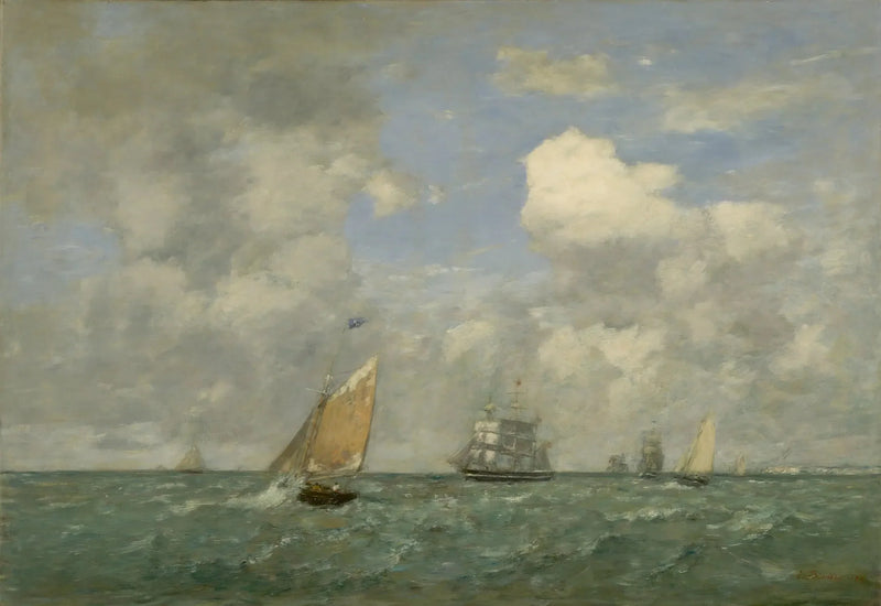 Laivat ja purjeveneet Havresta - Eugène Boudin