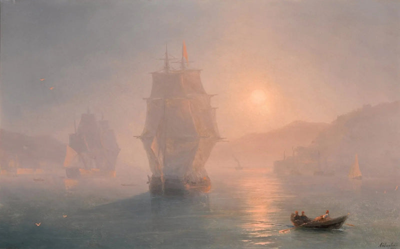 Laivat sumuisena aamuna - Ivan Aïvazovski