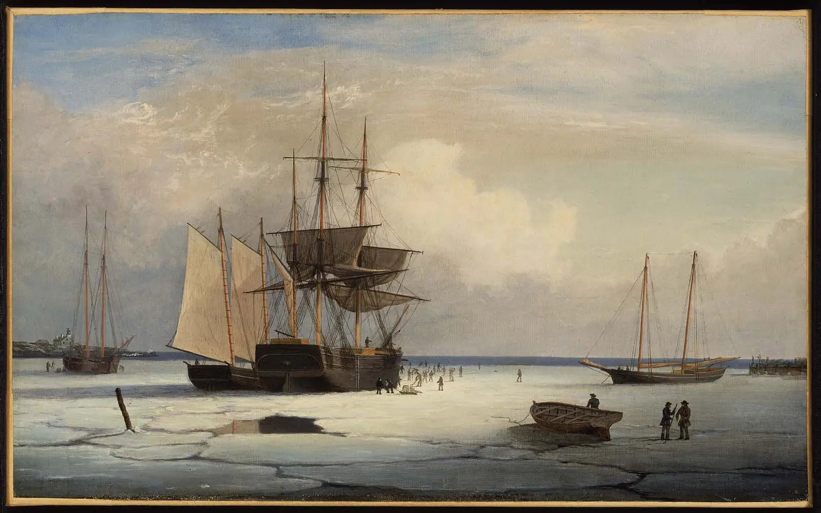 Navires pris dans les glaces au large de l’île Ten Pound Gloucester - Fitz Henry Lane - Alpha Reproduction