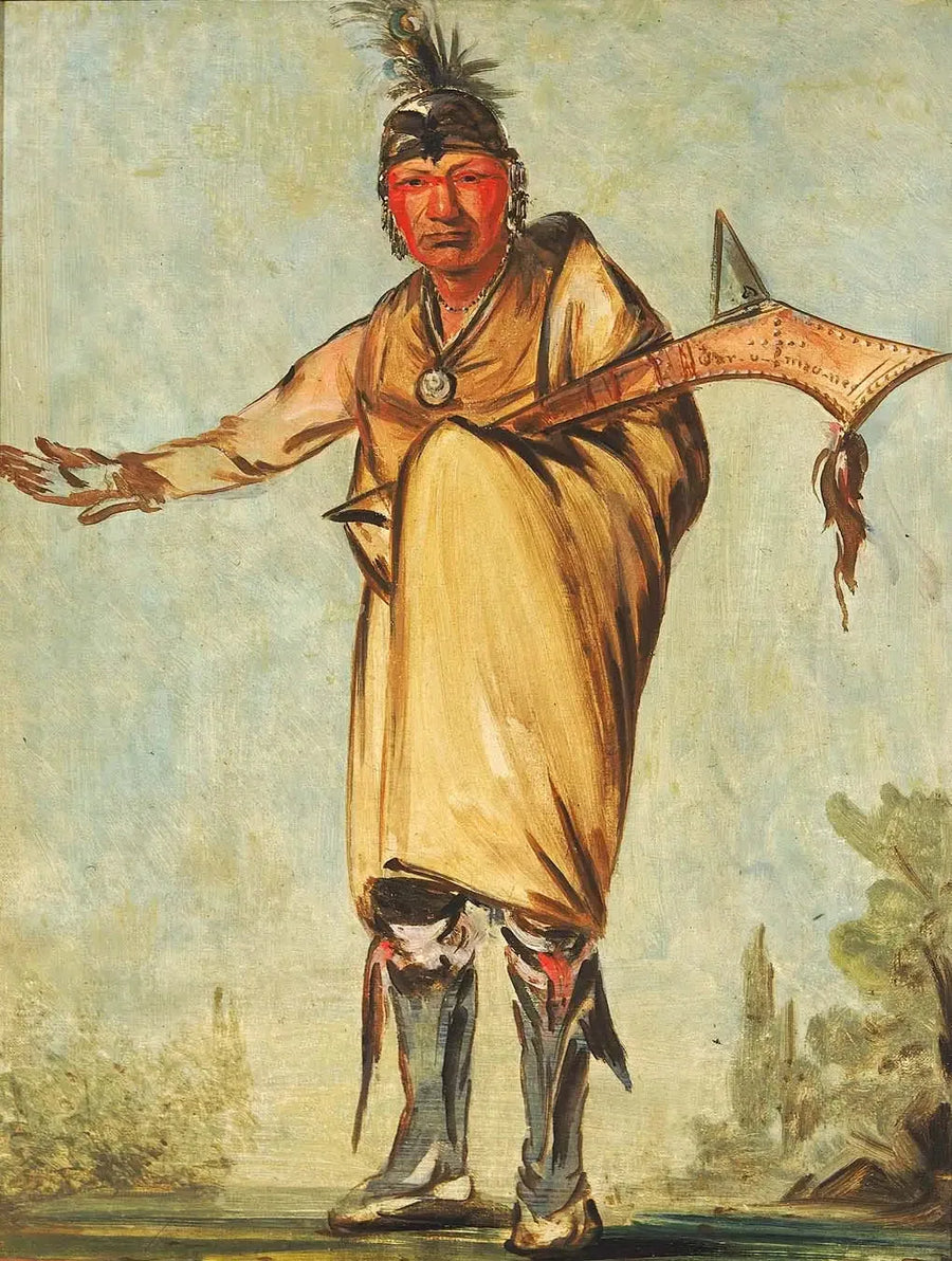 Náw-káw, Puu, entinen heimojohtaja - George Catlin