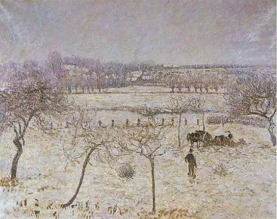 Neige et givre à Éragny - Camille Pissarro image 1 reproduction artisanale de tableau