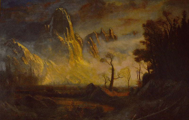 Varhainen lumi Yosemite-laaksossa, Sentinel Rock - Albert Bierstadt