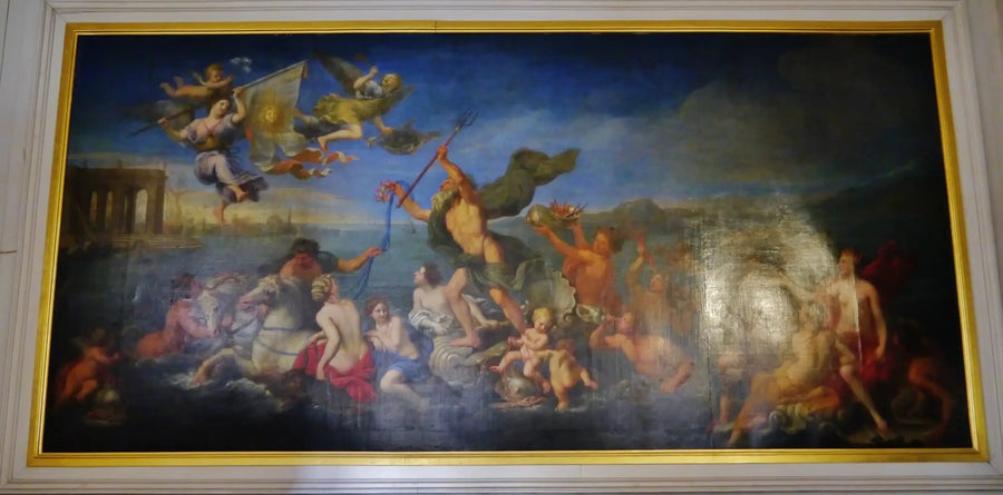 Neptunus tarjoaa rikkauksiaan Ranskalle. Allegoria Ludvig XIV:lle - Pierre Mignard