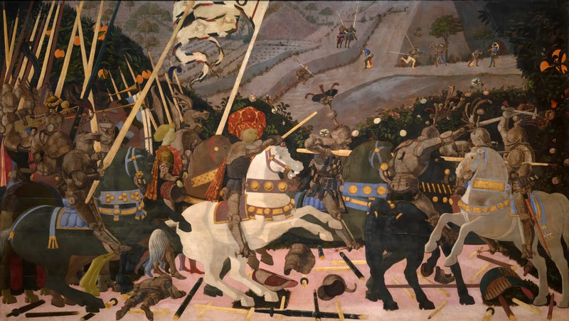 Niccolo Mauruzi da Tolentino johtaa joukkojaan - Paolo Uccello