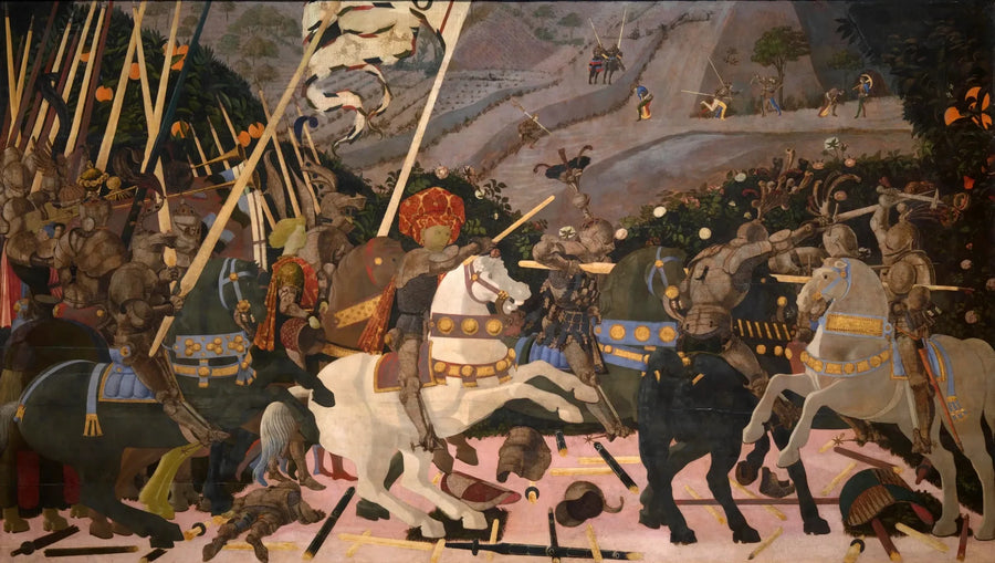 Niccolo Mauruzi da Tolentino johtaa joukkojaan - Paolo Uccello