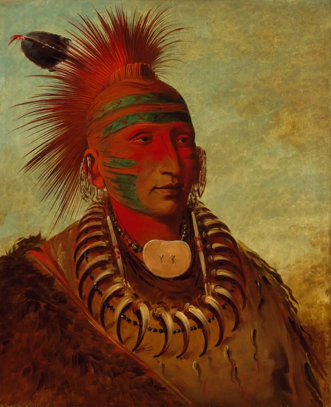 No-ho-mun-ya, Celui qui ne prête aucune attention - George Catlin image 1 reproduction d’œuvre d’art à l’huile