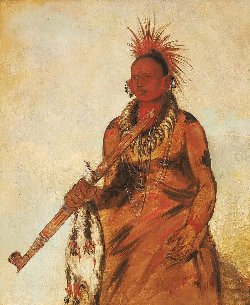No-o-mún-nee, Kävelee sateessa, soturi - George Catlin