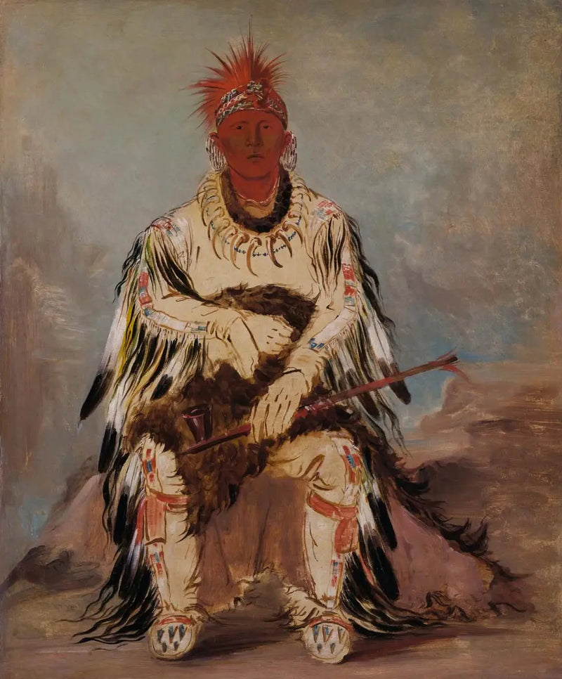 No-wáy-ke-súg-gah, Se, joka lyö kaksi kerralla, rohkea - George Catlin