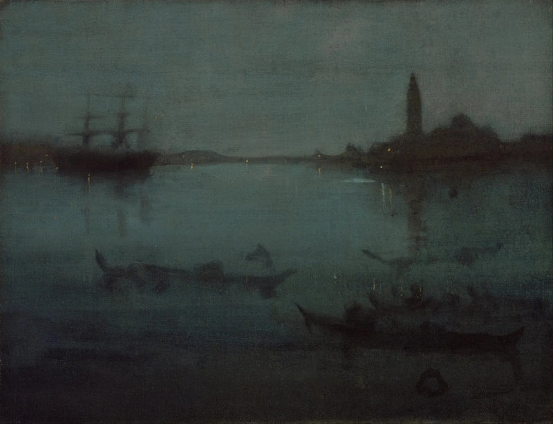 Yötaivas sinisessä ja hopeassa: Laguuni, Venetsia - James Abbott McNeill Whistler