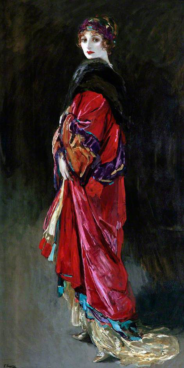 Hasselpähkinä vaaleanpunaisessa ja kultaisessa värissä - John Lavery