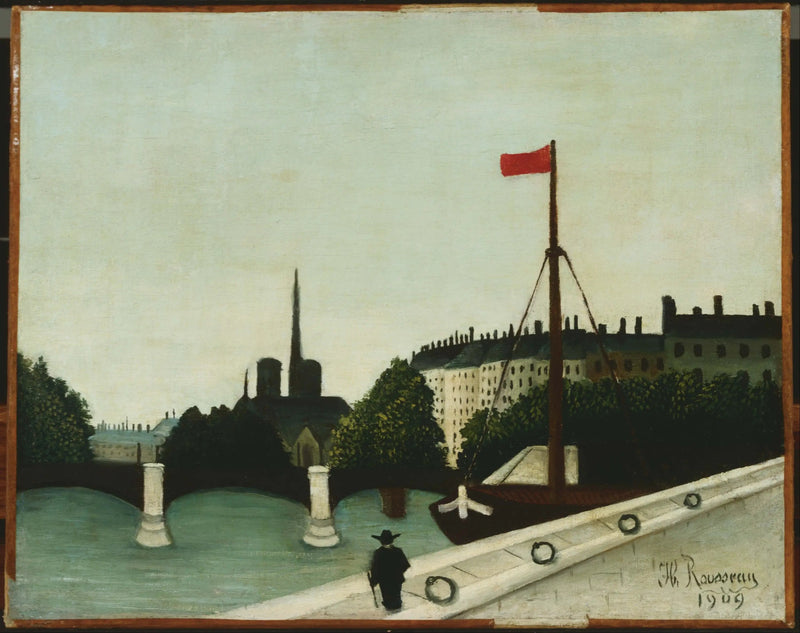 Notre-Dame Henri IV:n rannasta nähtynä - Henri Rousseau