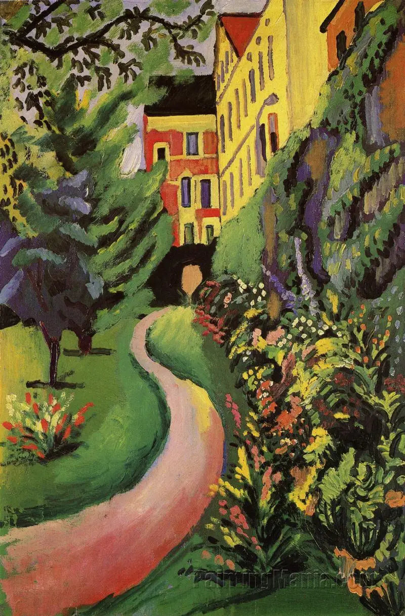 Meidän puutarhamme kukkivine reunoineen - August Macke