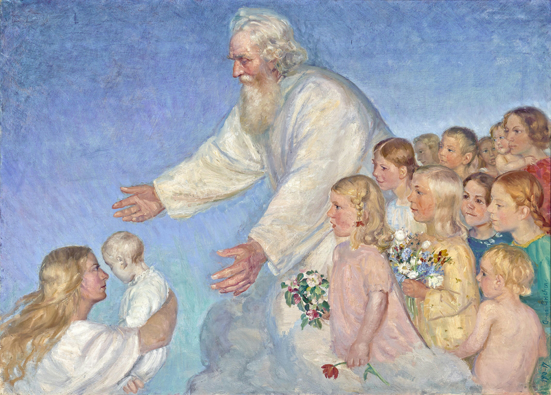 Herramme toivottaa kuolleen lapsen tervetulleeksi. - Anna Ancher