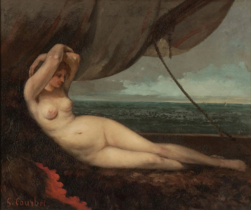 Nyt rannalla makoileva - Gustave Courbet