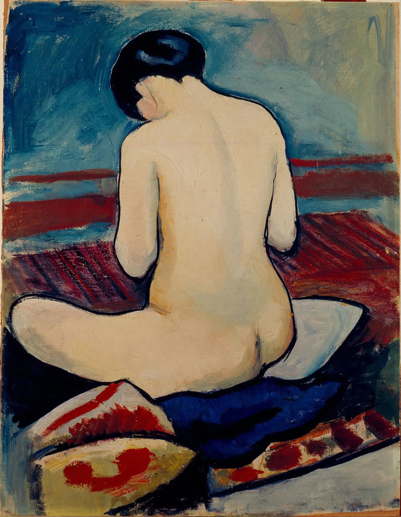 Nu istuva tyynyllä - August Macke