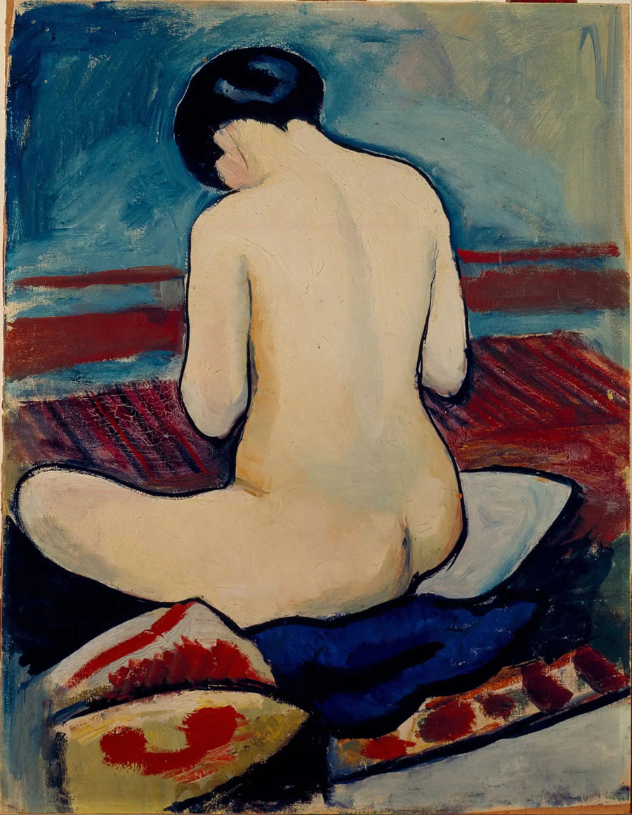 Nu istuva tyynyllä - August Macke