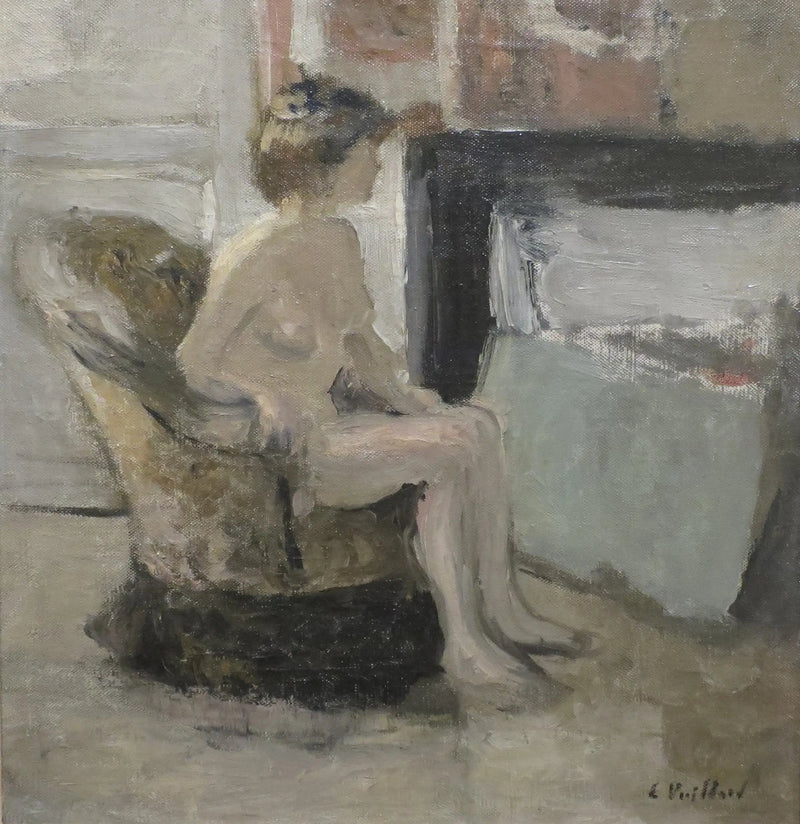 Istuu takan edessä - Édouard Vuillard