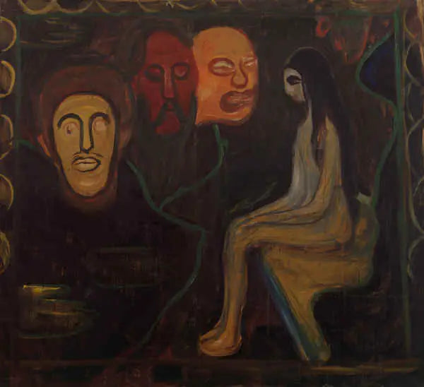 Nu istuva ja Kolme miesten päätä - Edvard Munch