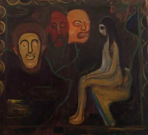 Nu istuva ja Kolme miesten päätä - Edvard Munch