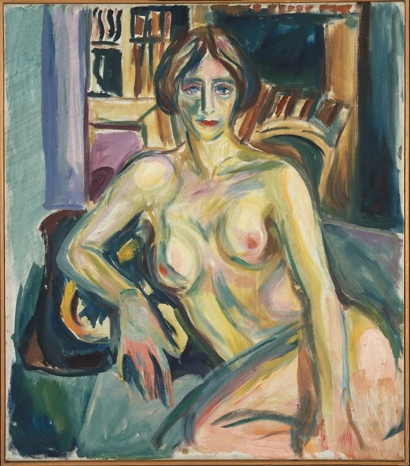 Nu, istuen sohvalla - Edvard Munch
