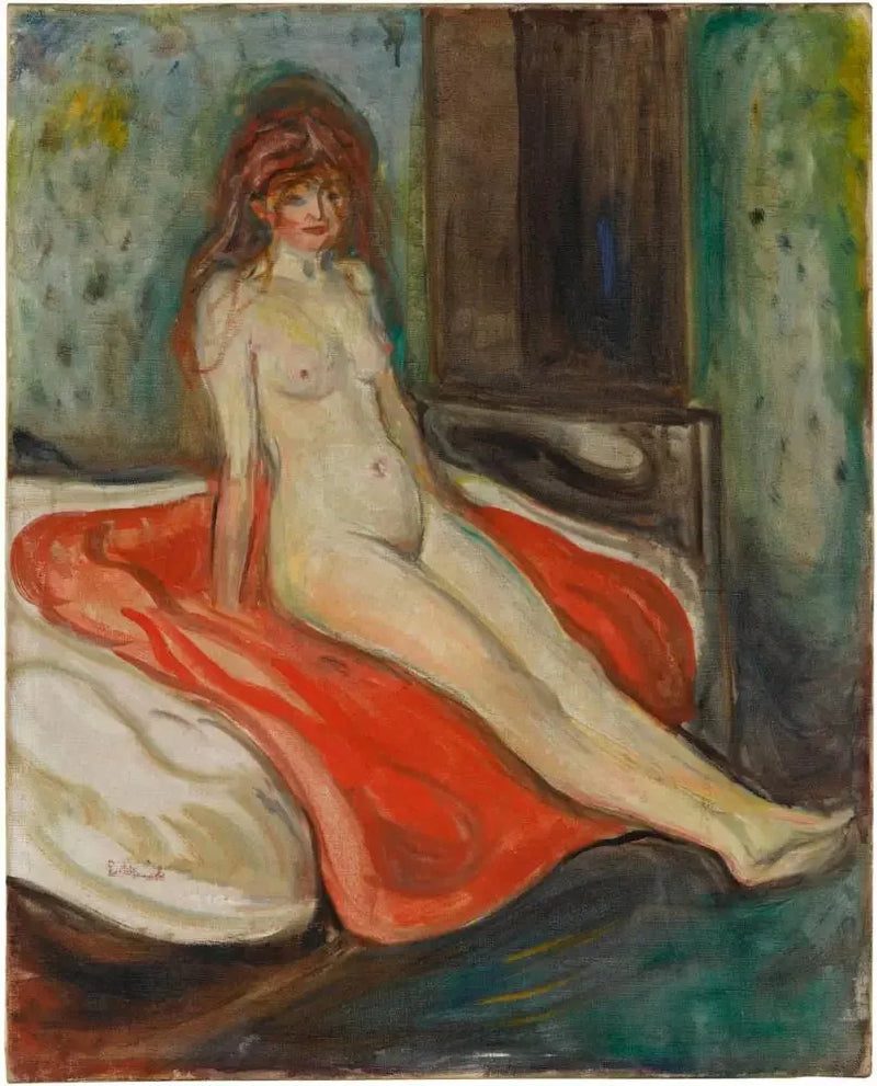 Nyt istuu sängyllä - Edvard Munch