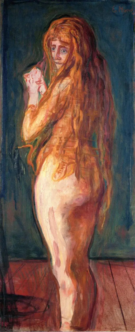 Pitkät punaiset hiukset - Edvard Munch