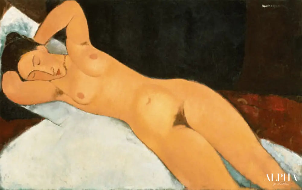 Nu avec la chaîne de col - Amedeo Modigliani - Reproductions de tableaux et peintures haut de gamme