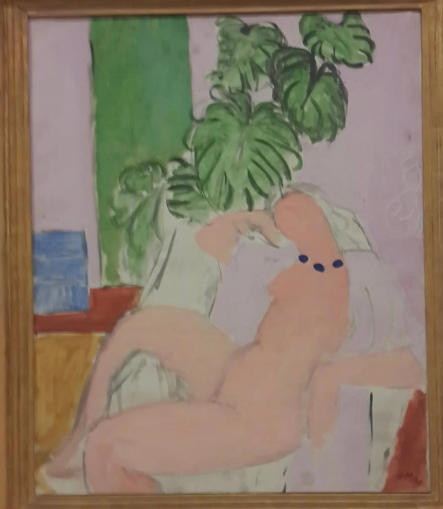 Nyt tuolissa, vihreä kasvi - Henri Matisse