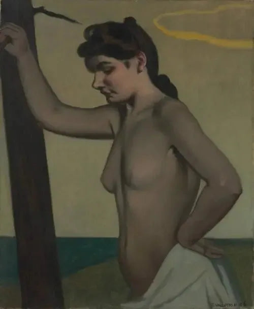 Profiilin pää nojaa runkoon - Félix Vallotton