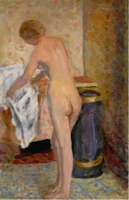 Nu seisoessasi pyyhkeellä - Pierre Bonnard