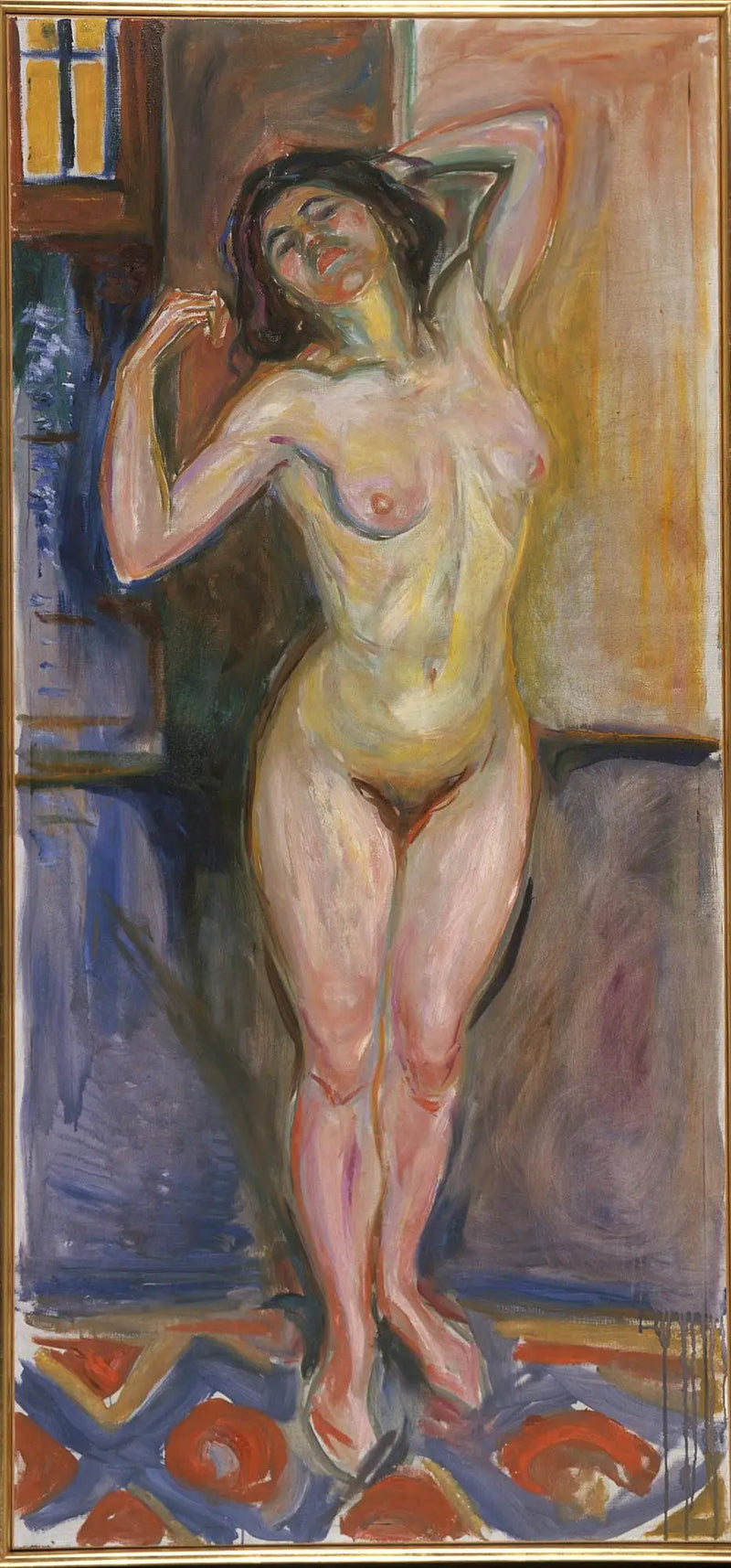 Seisoen käsivarret pään takana - Edvard Munch