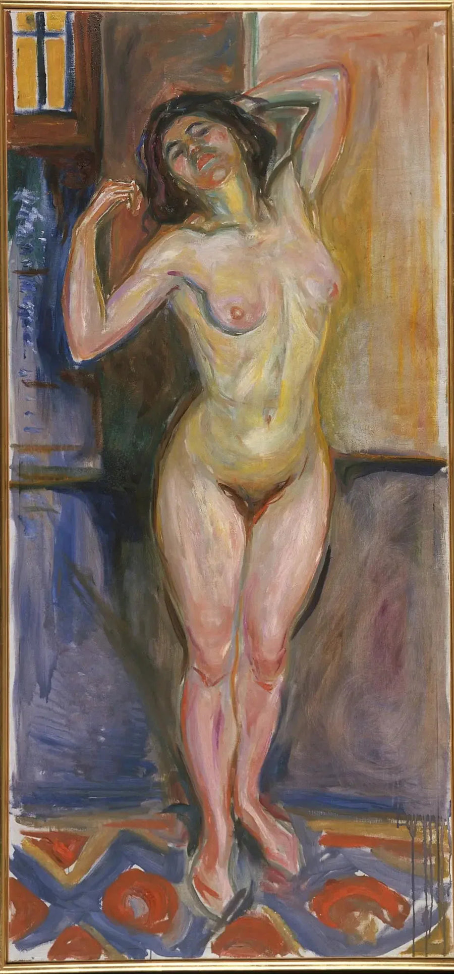 Seisoen käsivarret pään takana - Edvard Munch