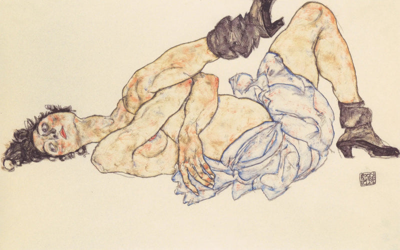 Pitkä naisfiguuri - Egon Schiele