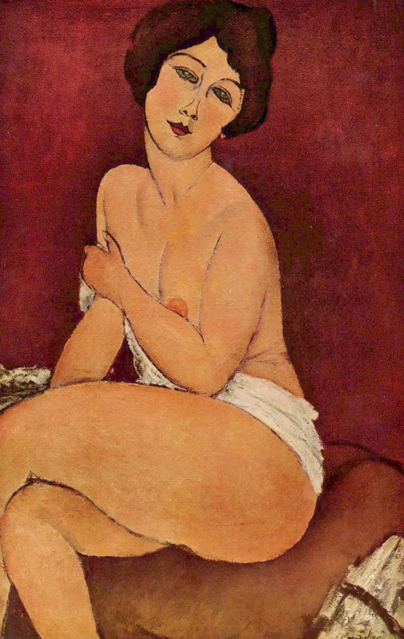 Nuori nainen istuu sohvalla - Amedeo Modigliani