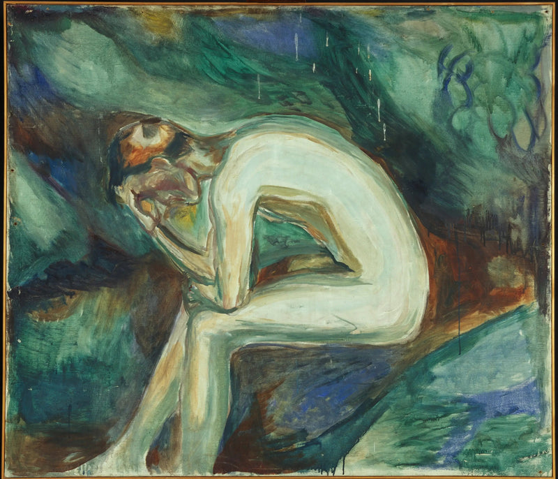 Nuori mies istuu metsässä - Edvard Munch