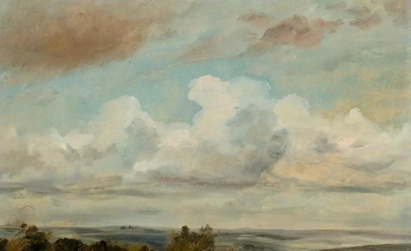 Cumulaativuoret pilvet maiseman yläpuolella - John Constable