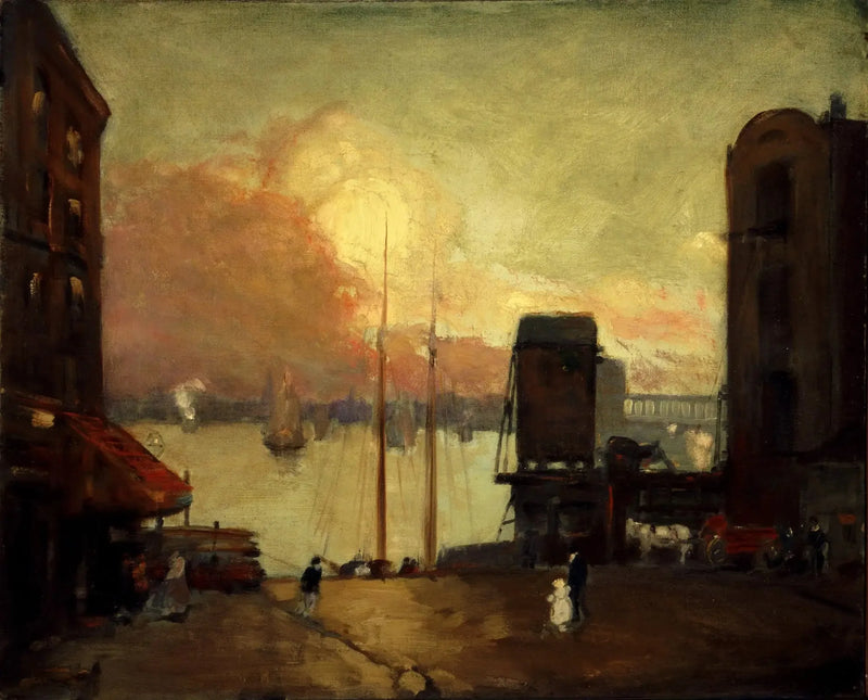 Pilvimuodostumat cumulus, East River - Robert Henri