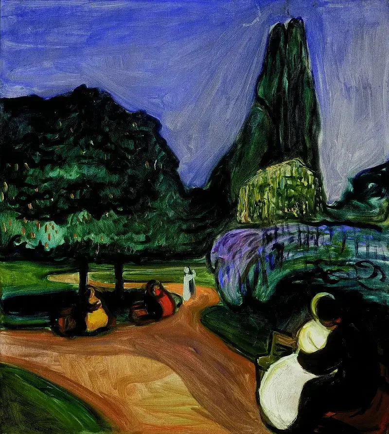 Kesäyö Studenterlundenissa - Edvard Munch