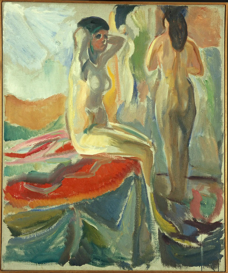 Naisfiguurit, istuvat ja seisovat - Edvard Munch