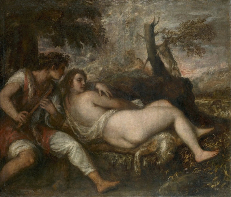 Nymfi ja paimen - Titian