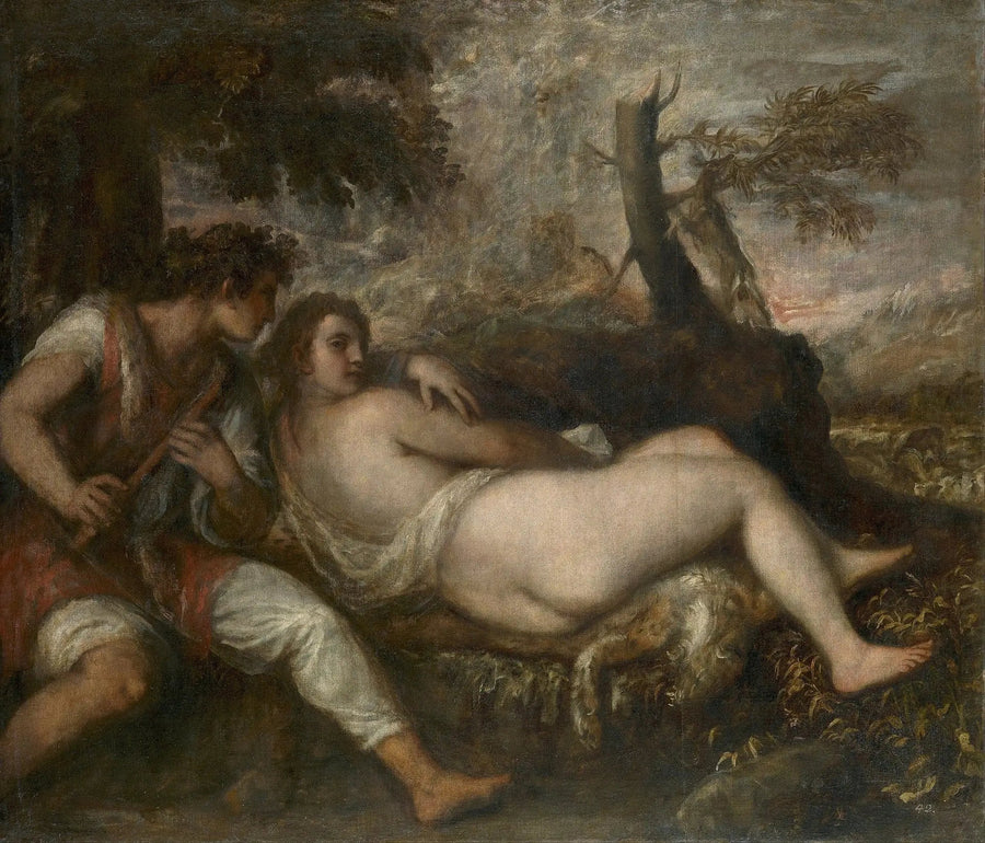 Nymfi ja paimen - Titian