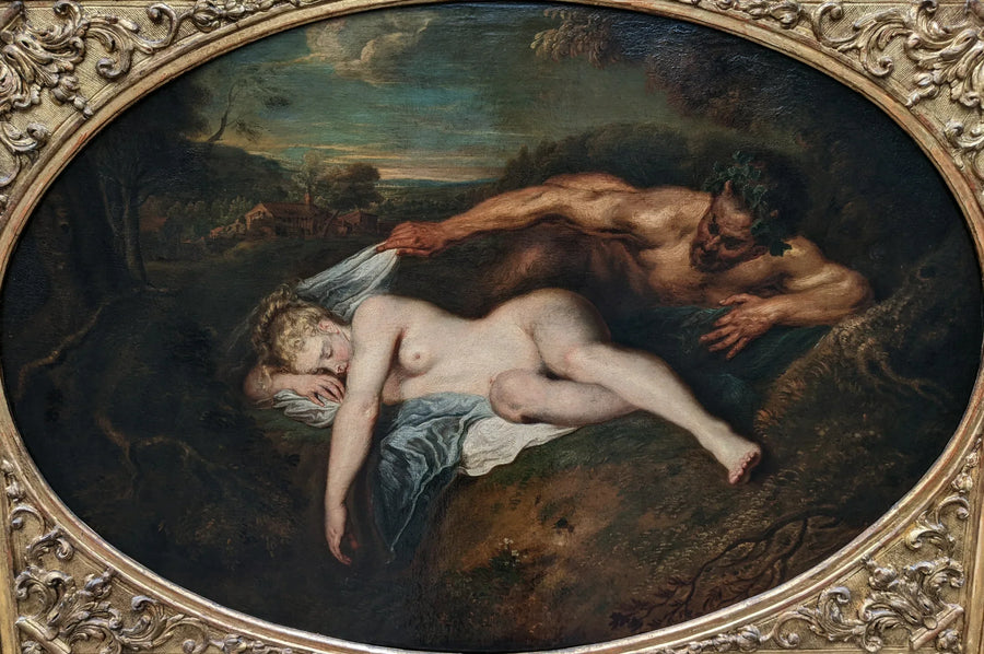 Nymfi ja satyyri - Antoine Watteau