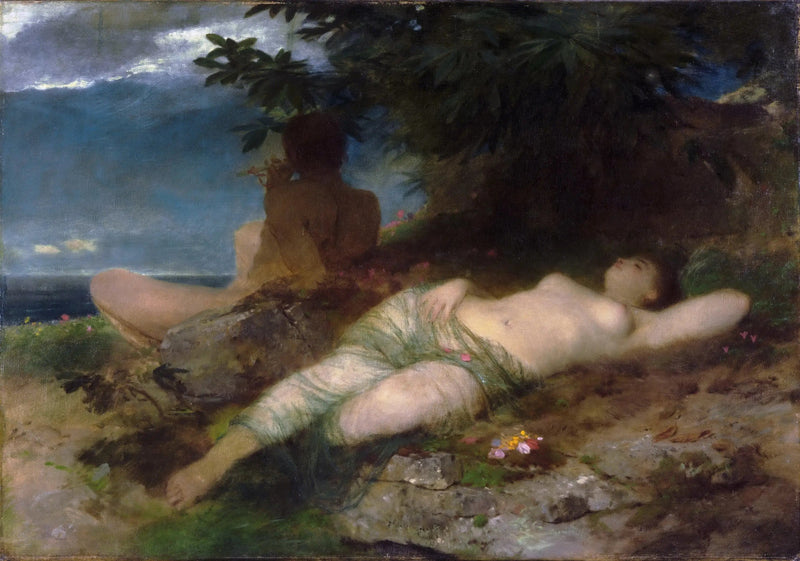 Nymfi ja satyyri - Arnold Böcklin