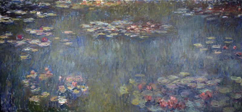Nymfealammikko, vihreät heijastukset - Claude Monet